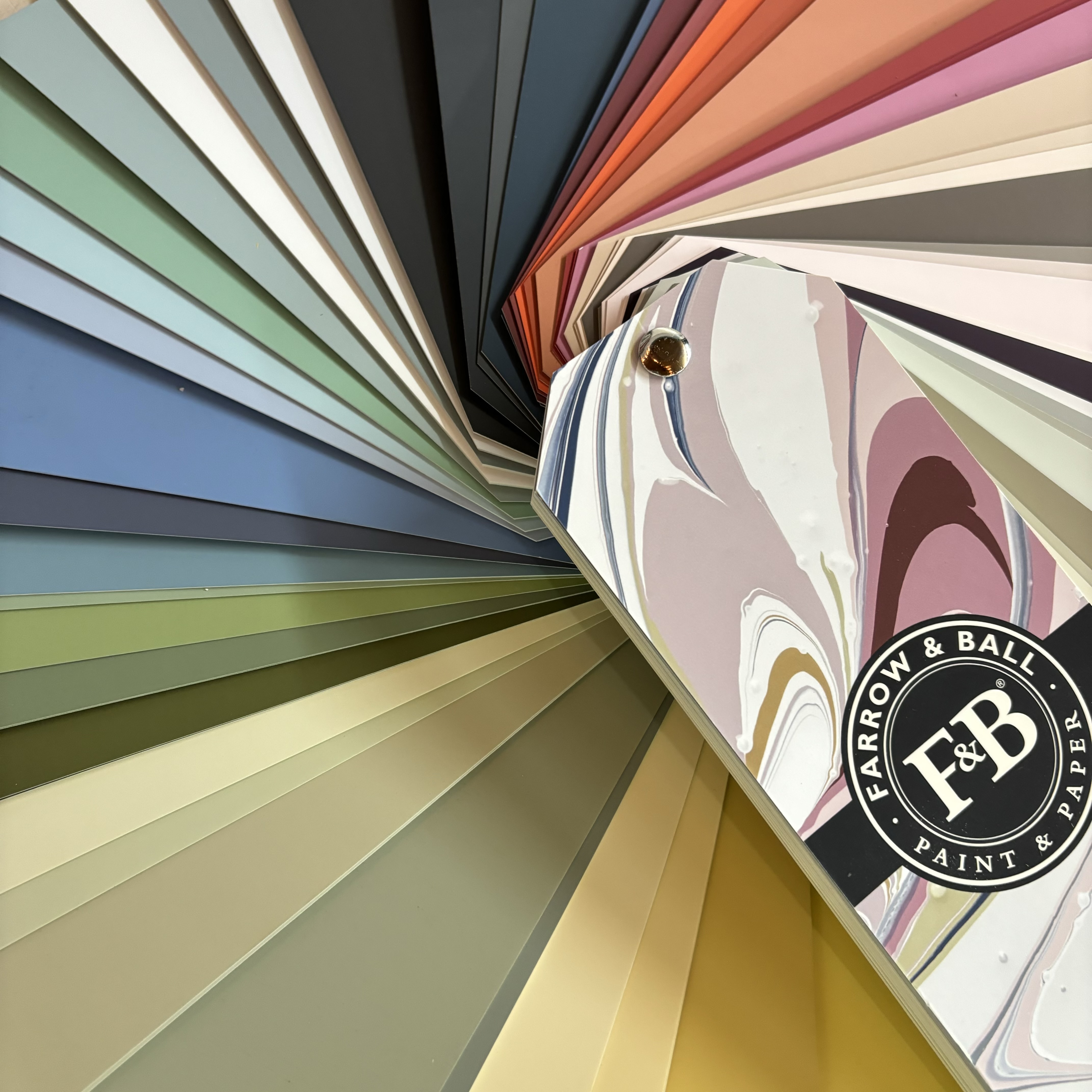 Farrow & Ball premium paint colors and wallpapers display